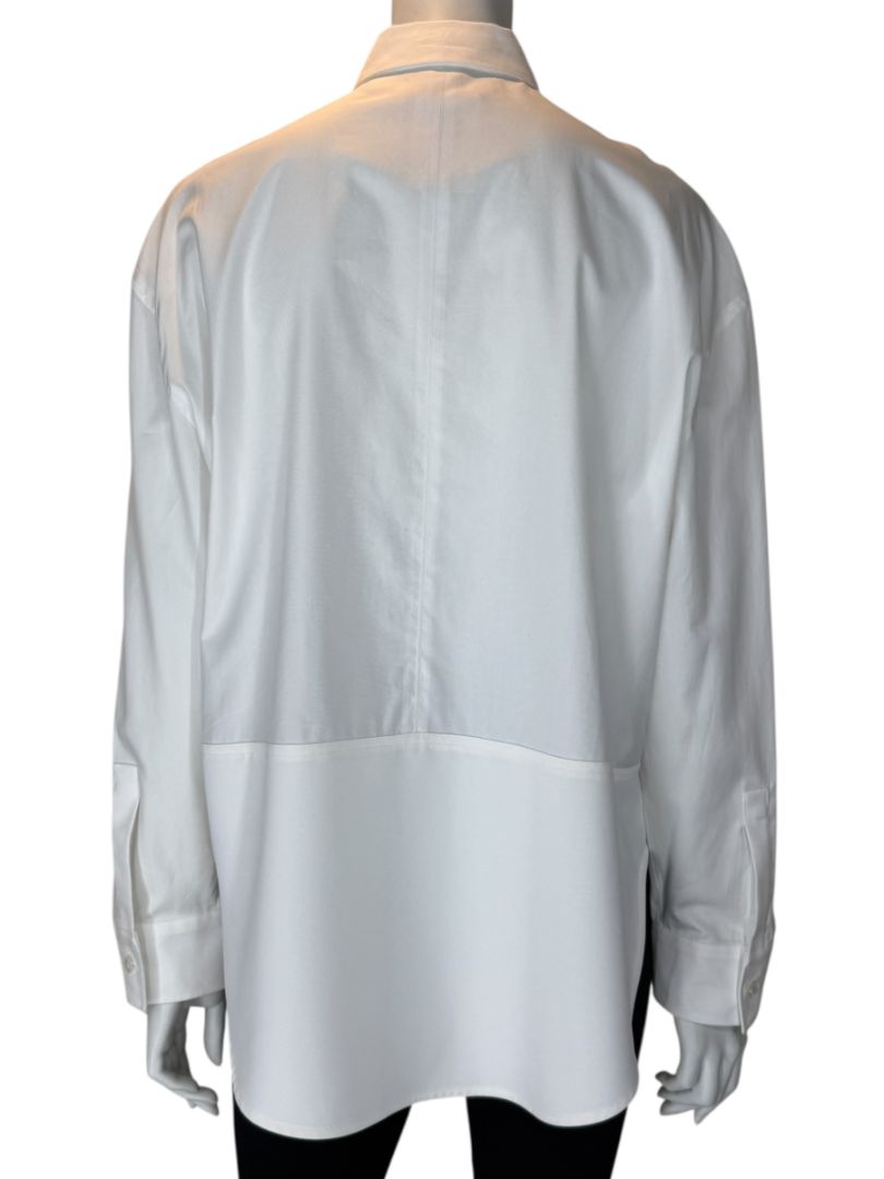 Balenciaga White Asymmetric Ruffle-Hem Shirt – Size IT 40 (US 6/8)