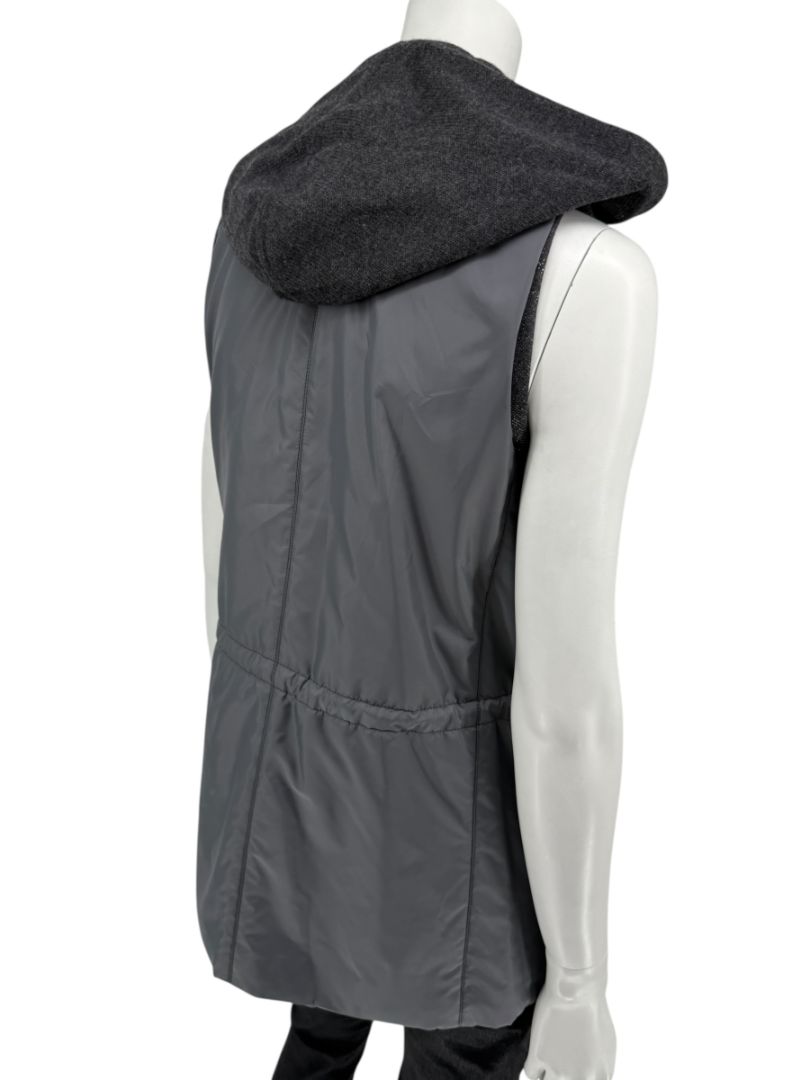 Lafayette 148 New York Charcoal Hooded Vest – Size M