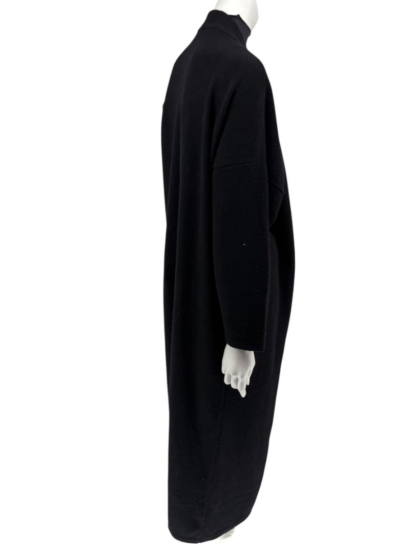Zoran Black 100% Cashmere Long Open Cardigan Coat – One Size (Fits Like M/L)