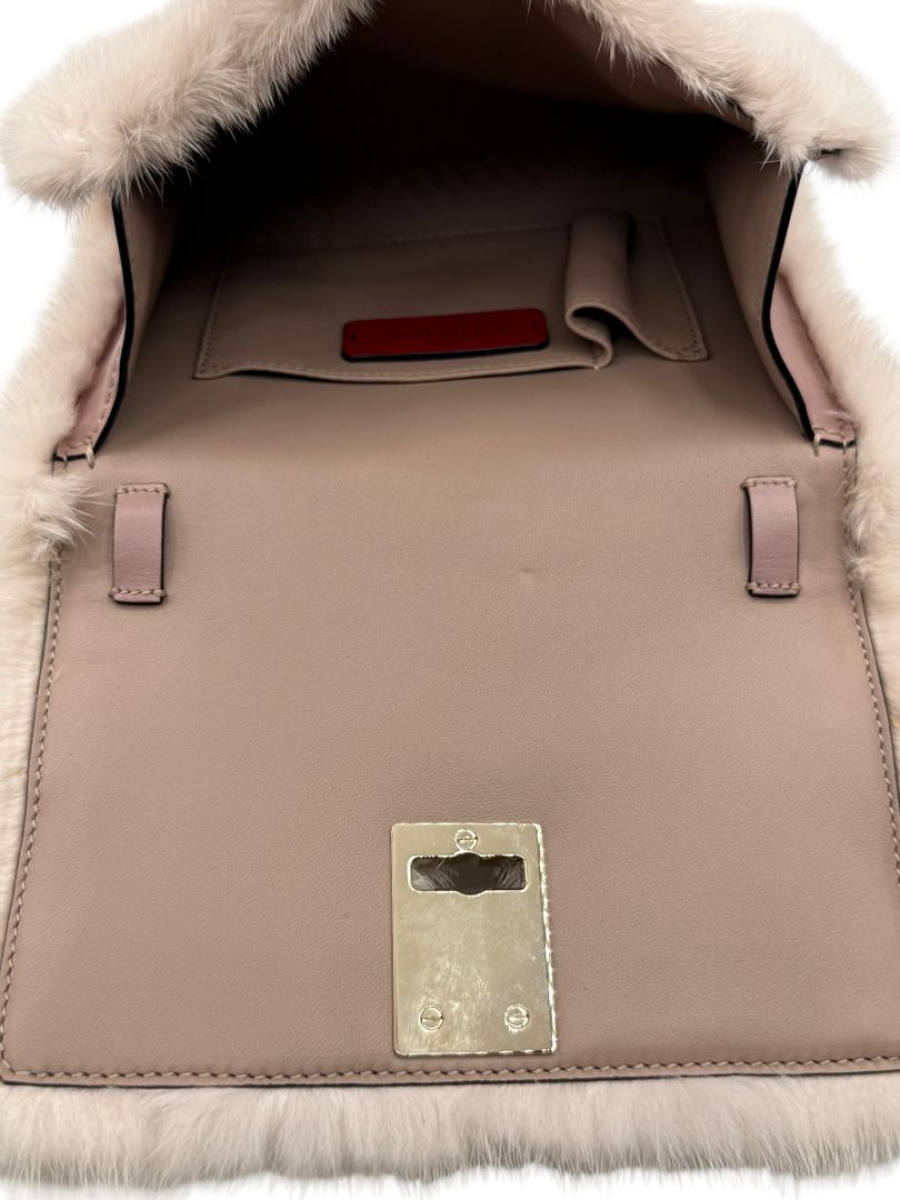 Valentino Mink Turnlock Flap Bag - Pink