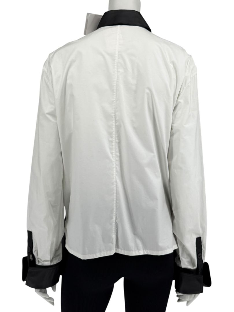 NWT Loewe Black & White Leather Panel Shirt – Size 34