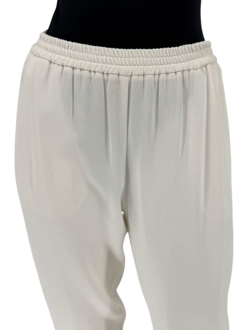 Stella McCartney Ivory Slim-Leg Pants with Ankle Zips – Size 44 (US 10)