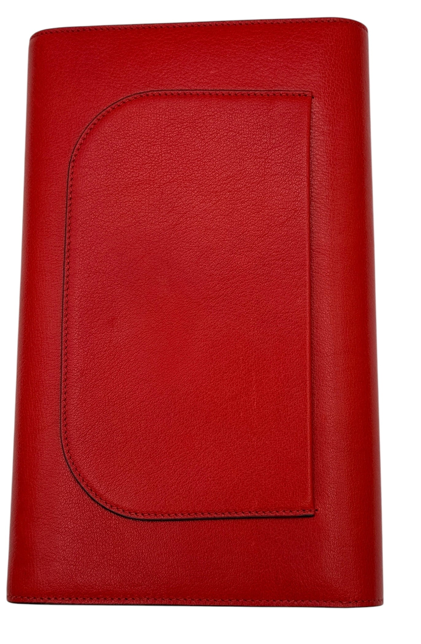 Celine Grained Calfskin Trotteur Clutch in Red