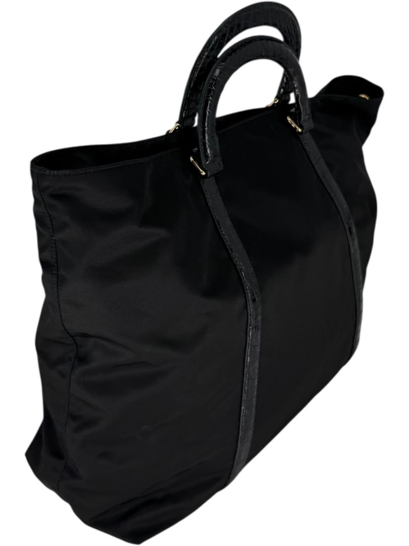 Prada Tessuto Nylon & Leather Trim Tote – Nero