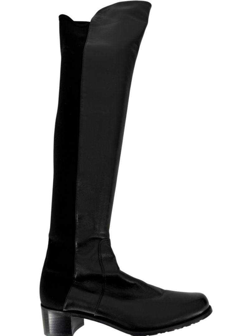 Stuart Weitzman Over-the-Knee 50/50 Leather Riding Boots – Size 8.5 M