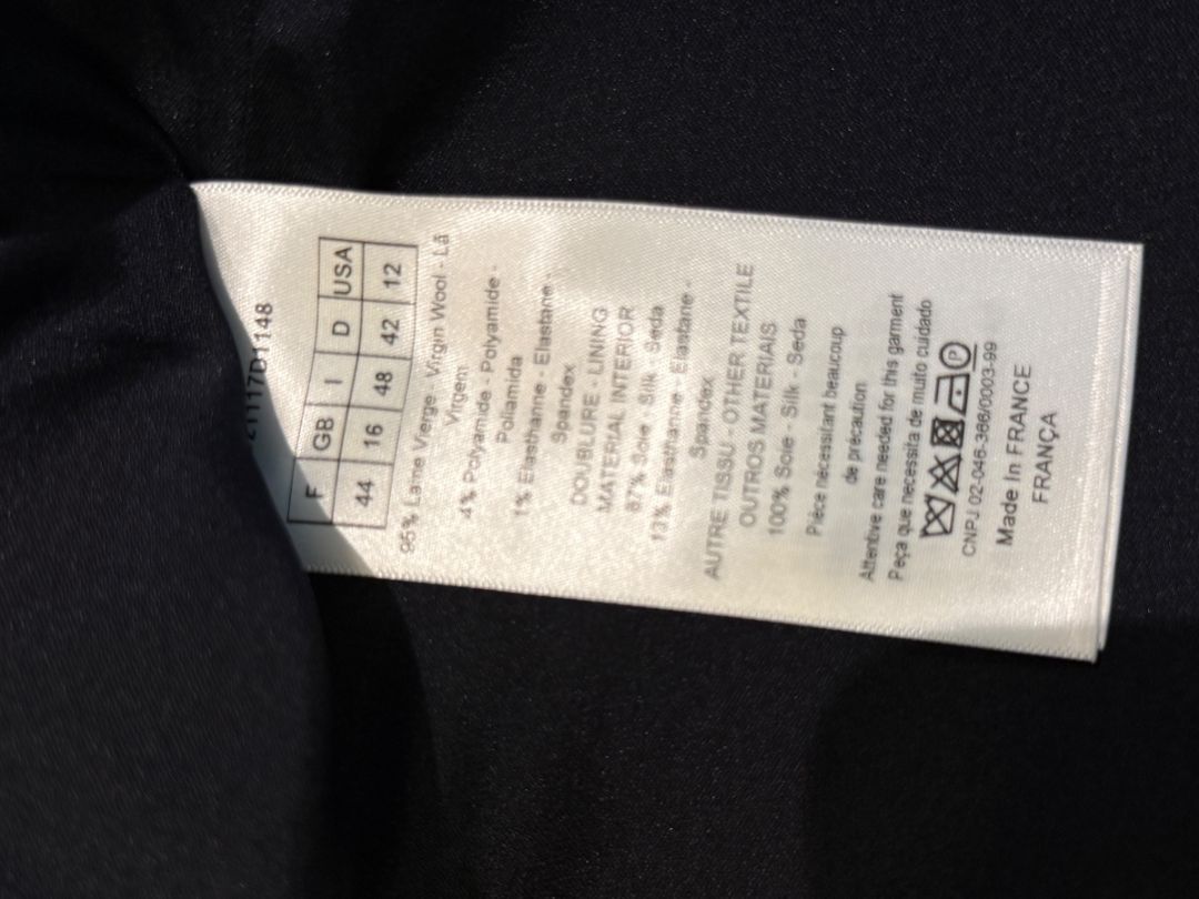 CHRISTIAN DIOR Navy Wool-Silk Dress with Draped Overlay – NWT – Size 12
