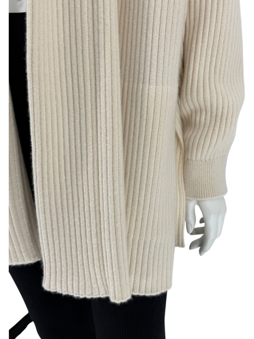 Loro Piana Beige Baby Cashmere Ribbed Open Cardigan – Size S
