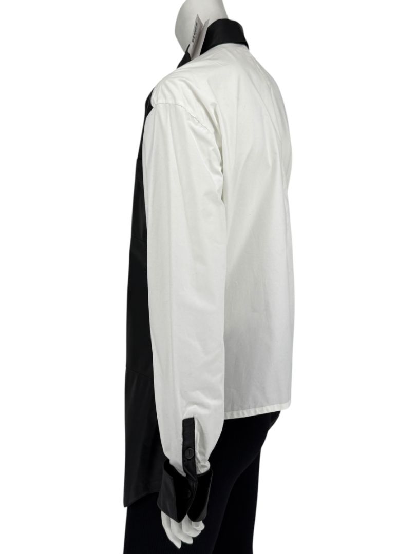 NWT Loewe Black & White Leather Panel Shirt – Size 34