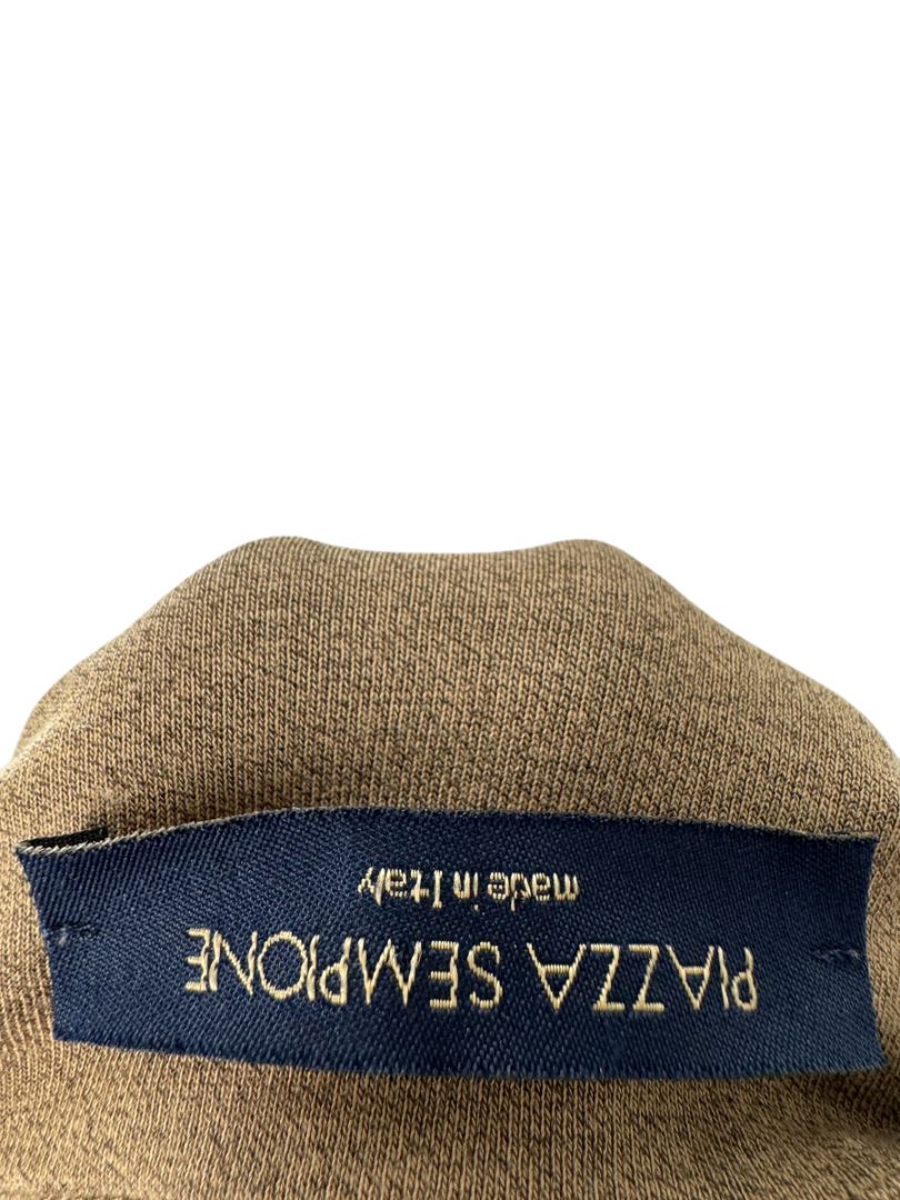 Piazza Sempione Taupe Sleeveless Knit Shift Dress – Size IT 46 (Made in Italy)