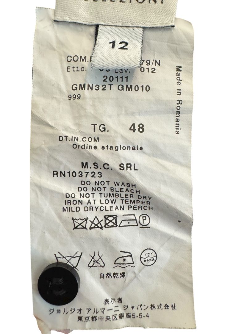 Armani Collezioni Black Virgin Wool Pencil Skirt – Size: 12