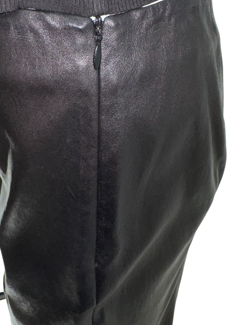 The Row Black Lambskin Flared Leather Pants – Size L