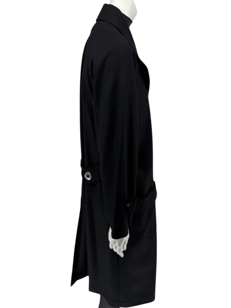 Pamella Roland Black Double-Breasted Grommet Detail Coat – Large