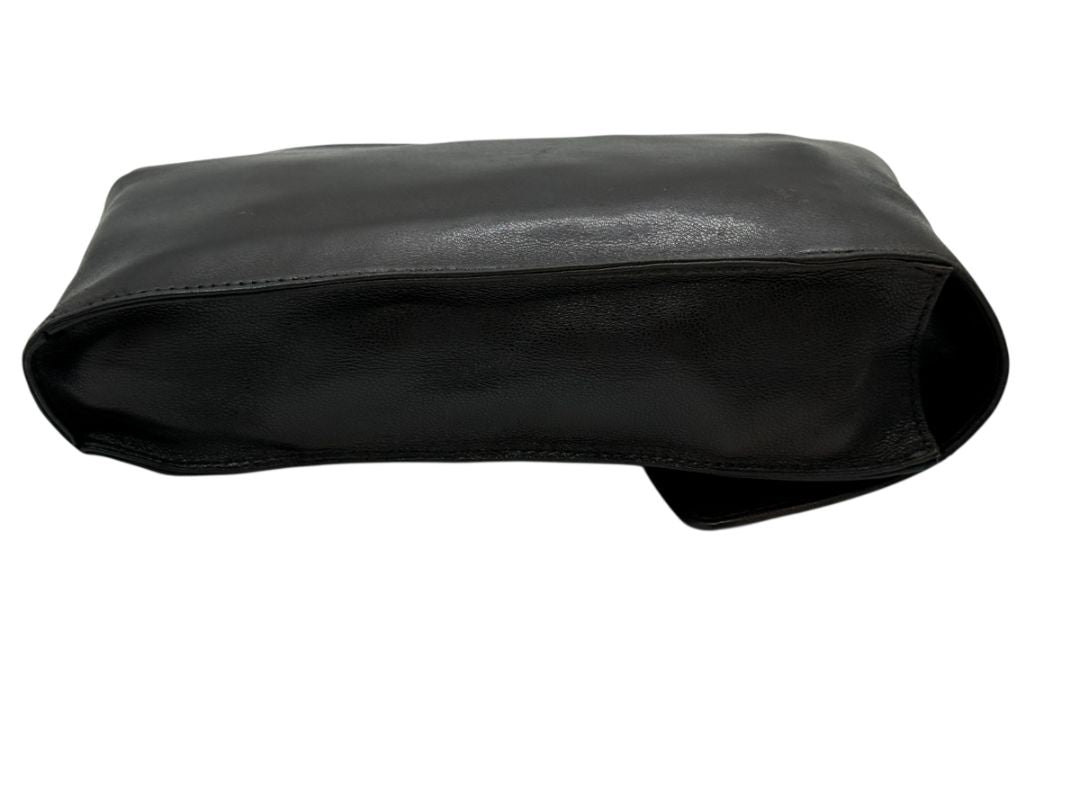 Chanel Black Lambskin Leather CC Logo Snap Pouch – One Size