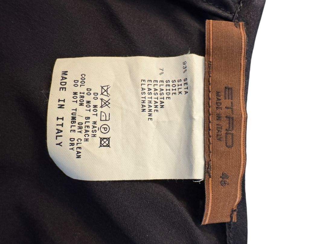 Etro Black Silk Bow-Neck Blouse – Size IT 46 (US 10)