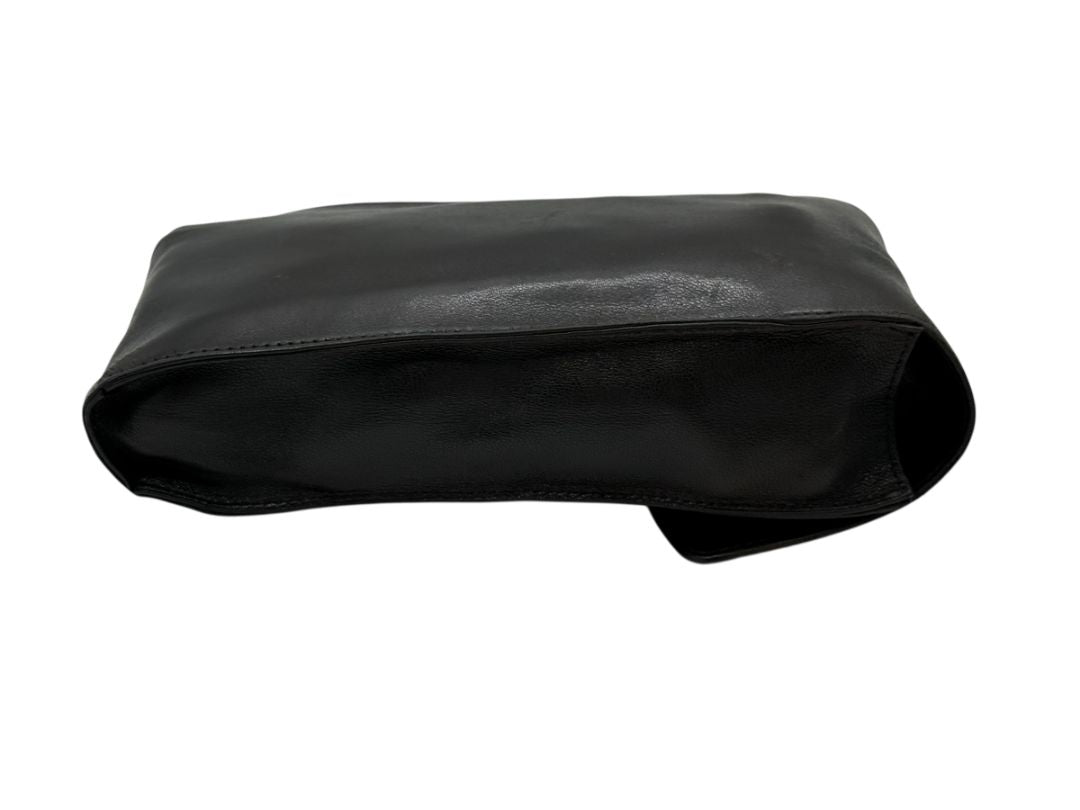 Chanel Black Lambskin Leather CC Logo Snap Pouch – One Size