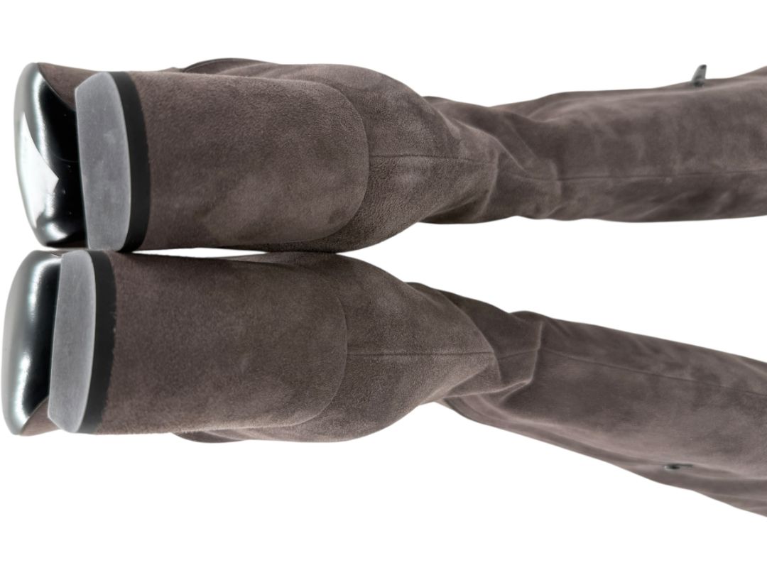 Saint Laurent Taupe Suede Over-the-Knee Boots – Size 39.5