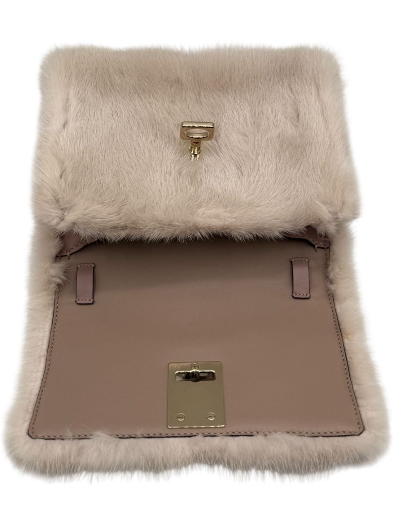 Valentino Mink Turnlock Flap Bag - Pink