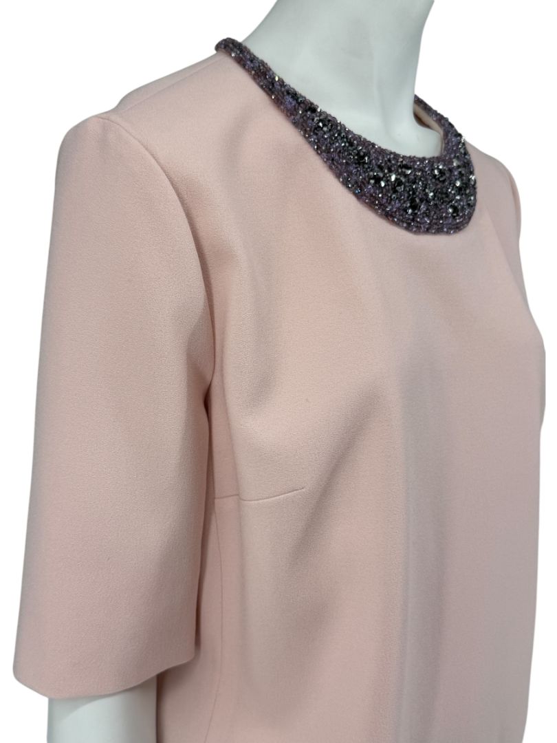 Lanvin Powder Pink Embellished Wool Top – Size FR 40