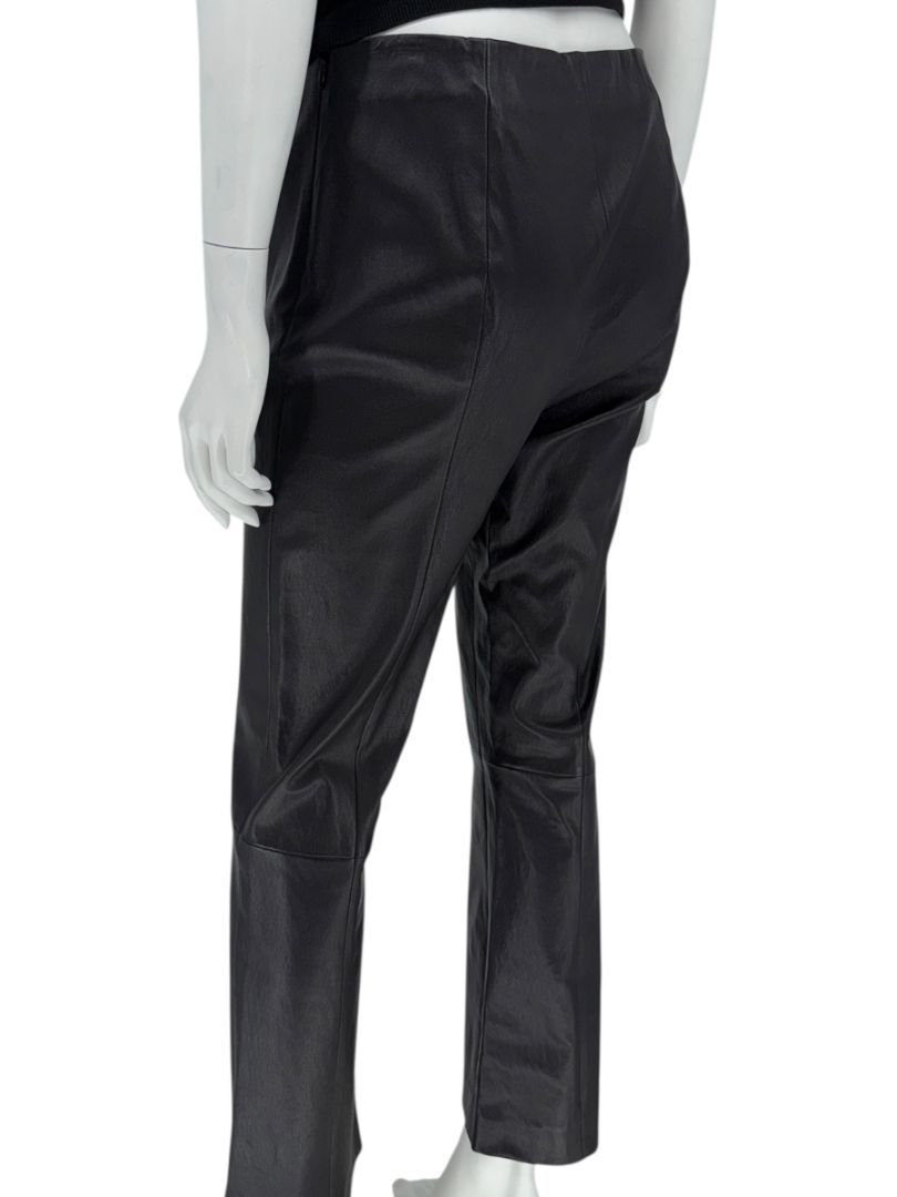 The Row Black Lambskin Flared Leather Pants – Size L