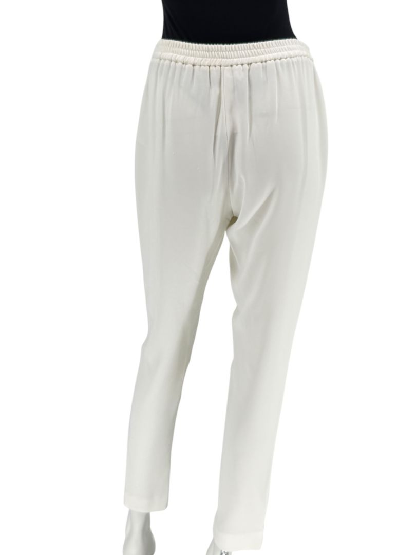 Stella McCartney Ivory Slim-Leg Pants with Ankle Zips – Size 44 (US 10)