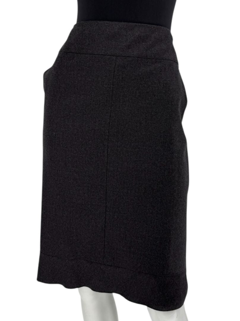 Chanel Charcoal Gray Wool & Cashmere Skirt – Fall 2002, Size 44