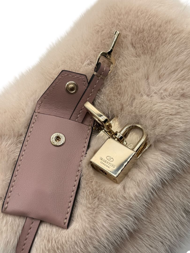Valentino Mink Turnlock Flap Bag - Pink