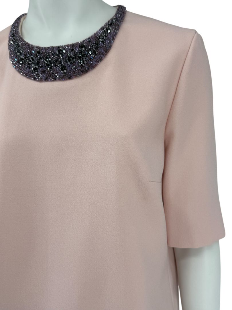 Lanvin Powder Pink Embellished Wool Top – Size FR 40