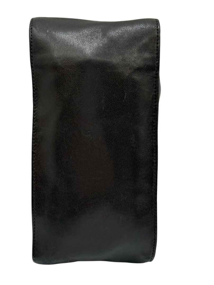 Chanel Black Lambskin Leather CC Logo Snap Pouch – One Size