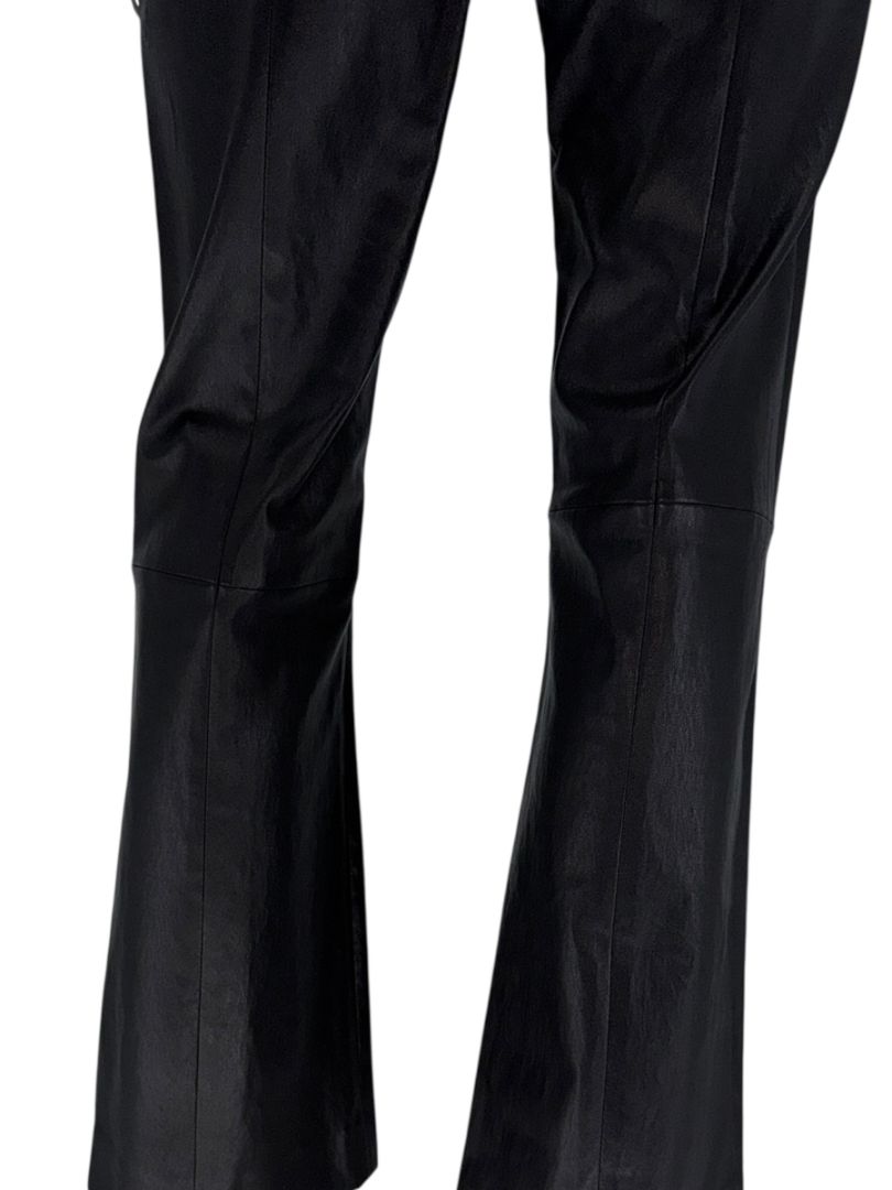 The Row Black Lambskin Flared Leather Pants – Size L