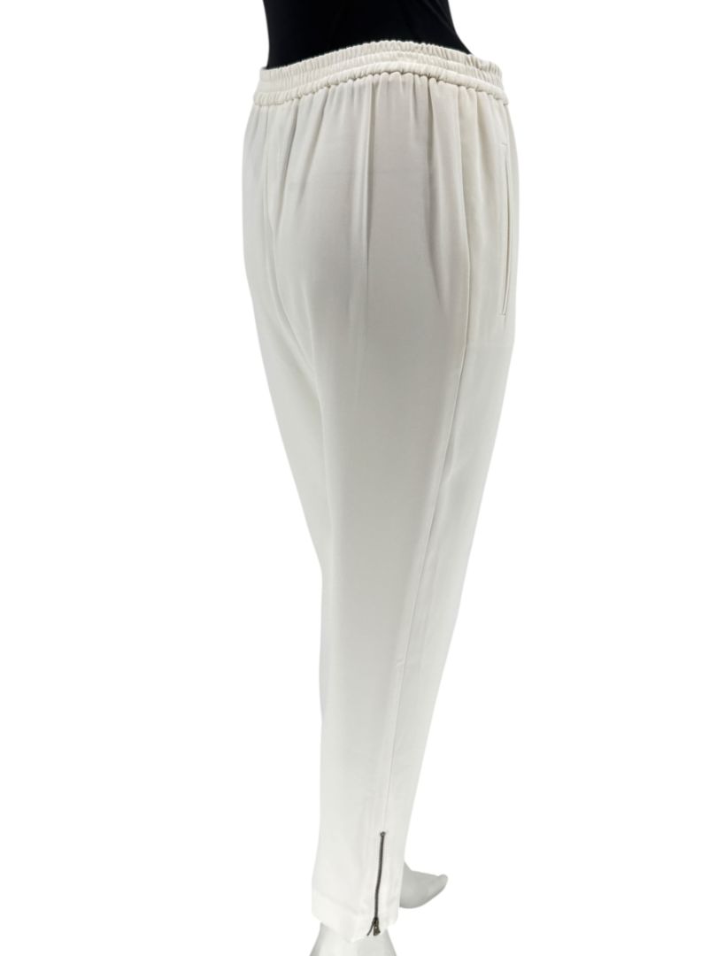Stella McCartney Ivory Slim-Leg Pants with Ankle Zips – Size 44 (US 10)