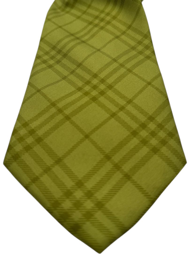 Burberry London Chartreuse Check Silk Tie – Brand New With Tags