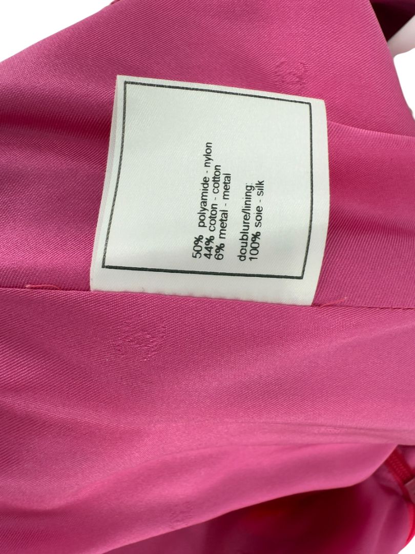 Chanel Pink and Gold Lurex Skirt Suit, Cruise 2001 - Size 44