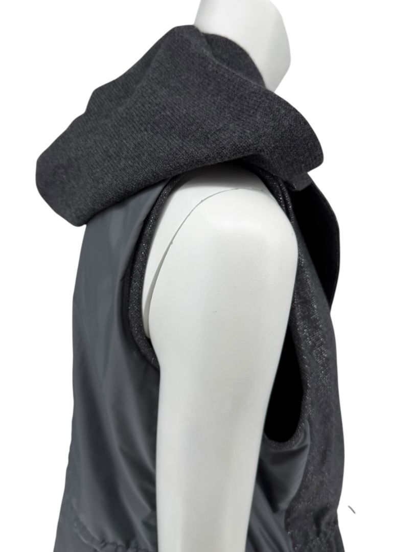 Lafayette 148 New York Charcoal Hooded Vest – Size M
