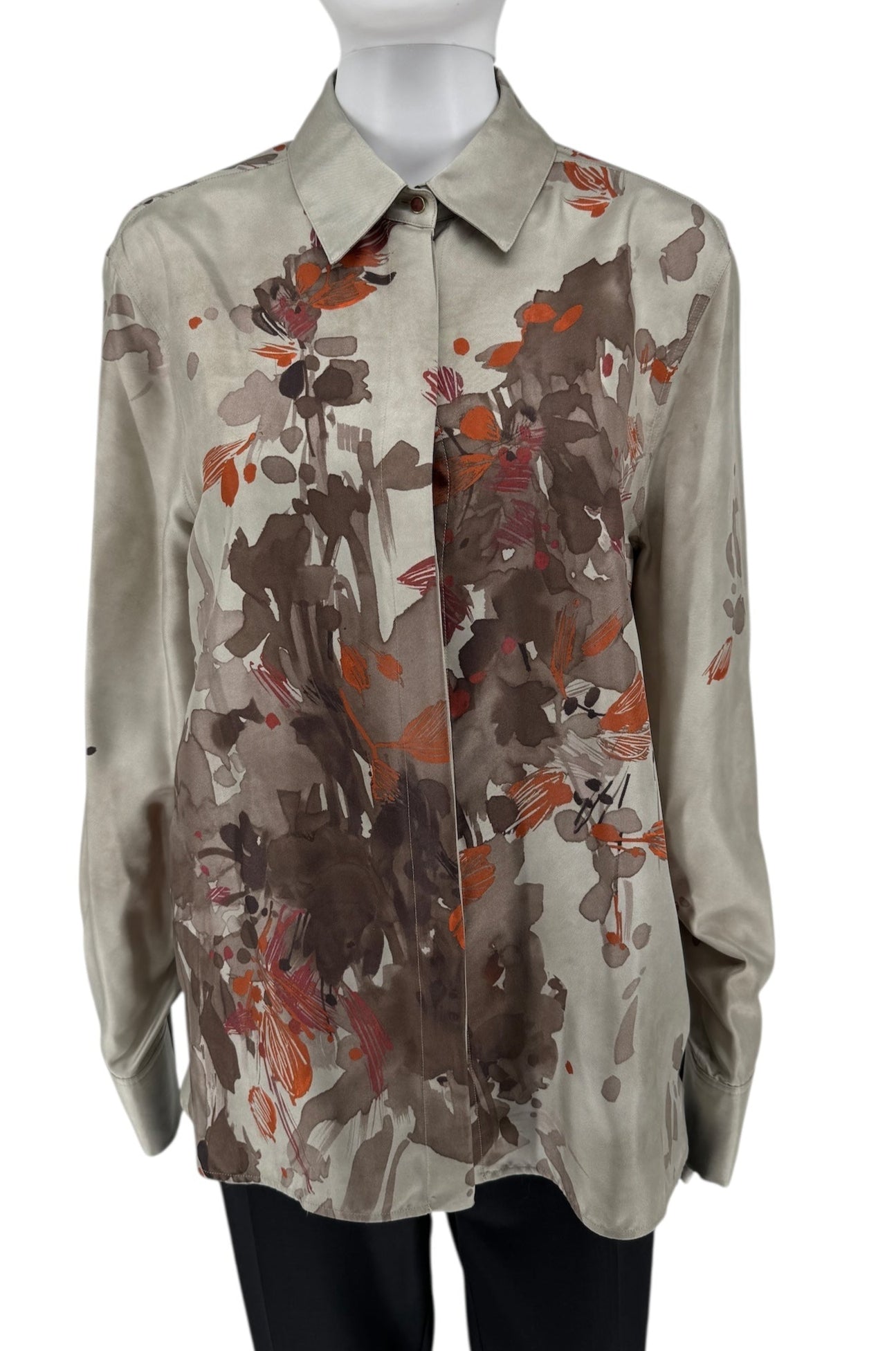 Agnona Printed Silk Shirt – Size 44 (IT)