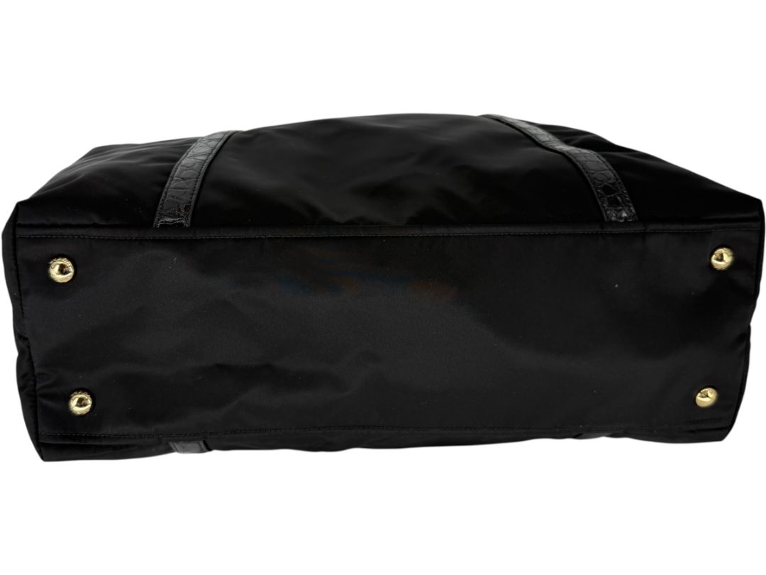 Prada Tessuto Nylon & Leather Trim Tote – Nero