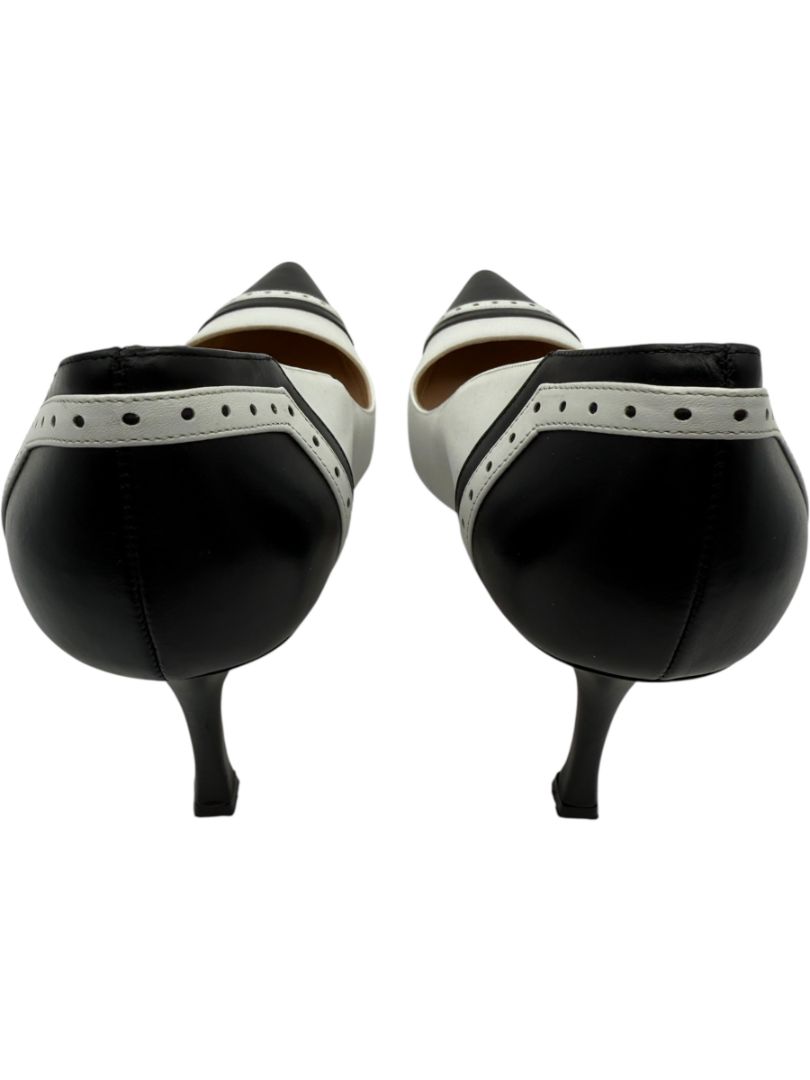 Manolo Blahnik Black & White Wingtip/Spectator Pumps - Size 39.5