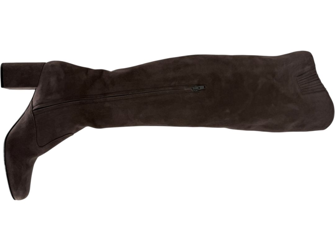 Saint Laurent Taupe Suede Over-the-Knee Boots – Size 39.5