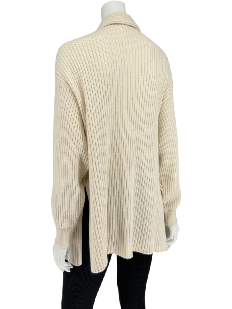 Loro Piana Beige Baby Cashmere Ribbed Open Cardigan – Size S