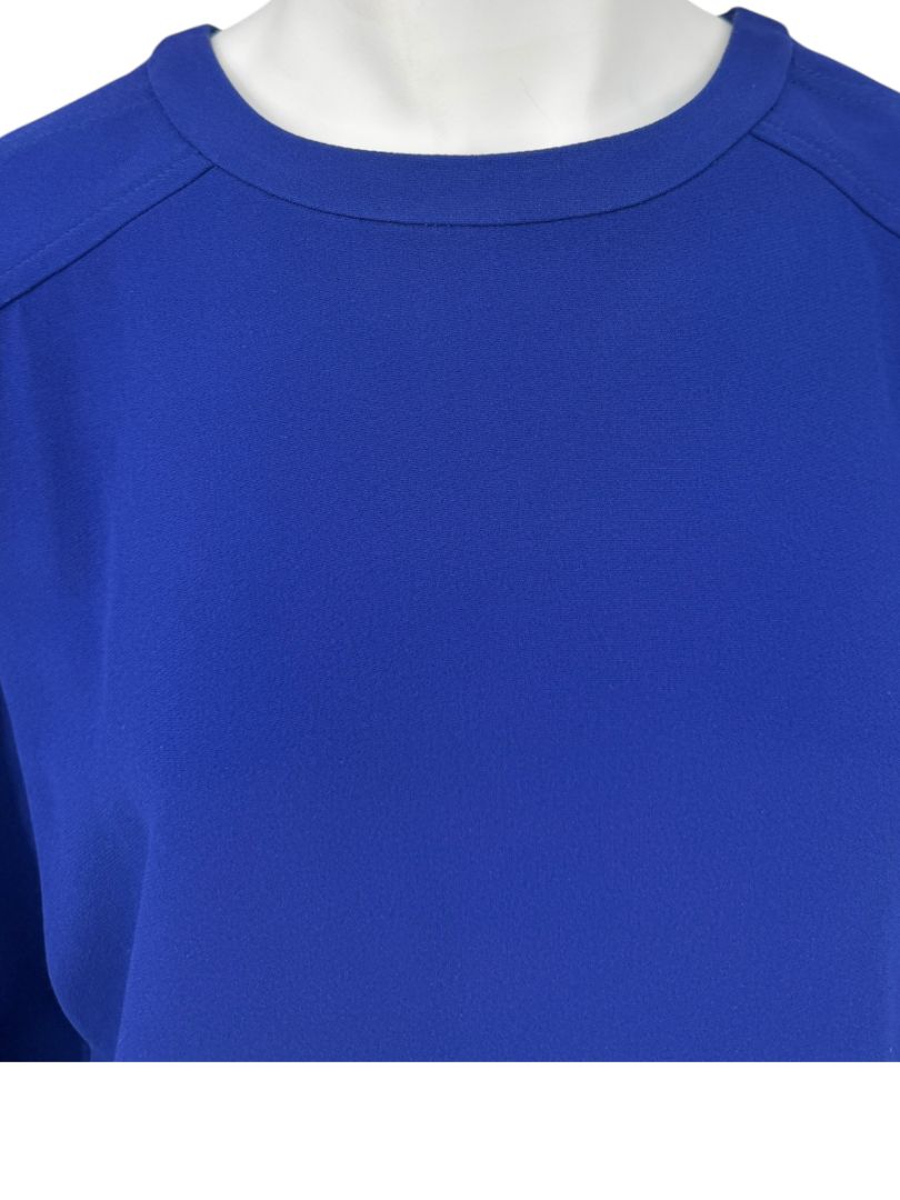 Pamella Roland Cobalt Blue Cape Sleeve Shift Dress – Large