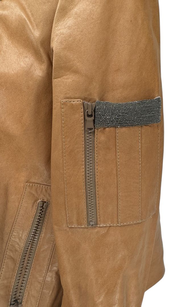 Brand New Brunello Cucinelli Leather Moto Jacket – Size 44