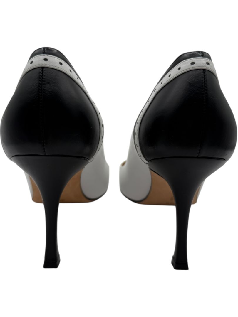Manolo Blahnik Black & White Wingtip/Spectator Pumps - Size 39.5