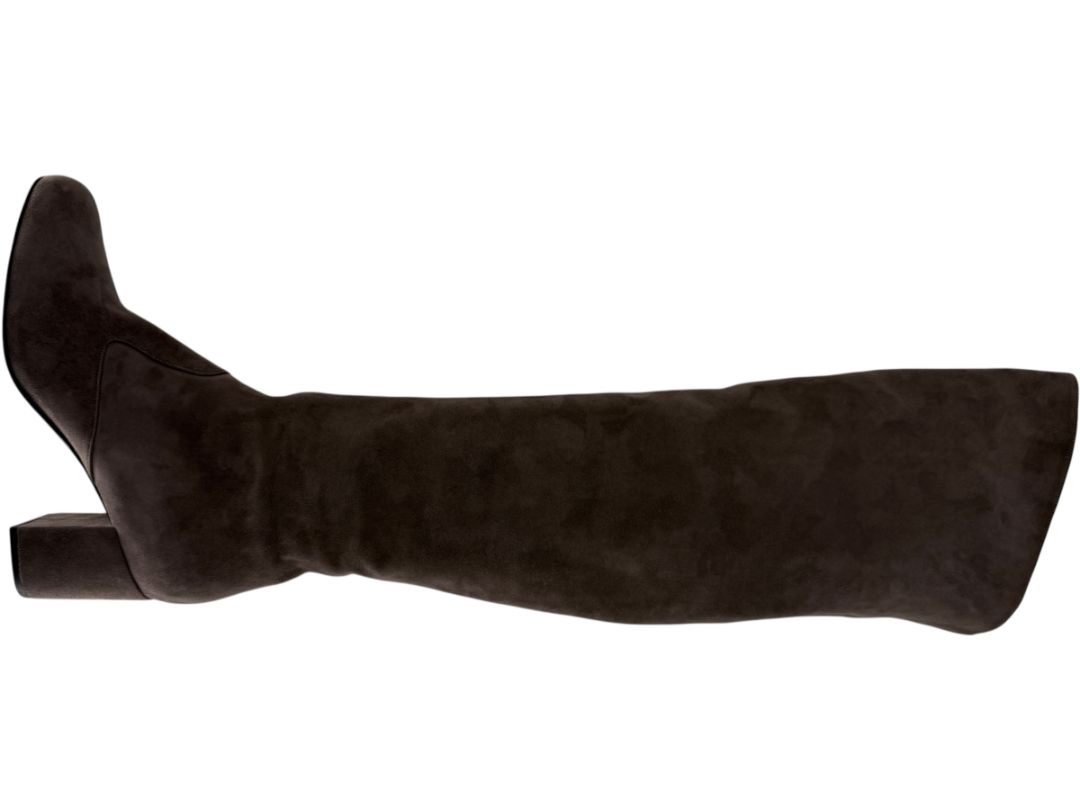 Saint Laurent Taupe Suede Over-the-Knee Boots – Size 39.5