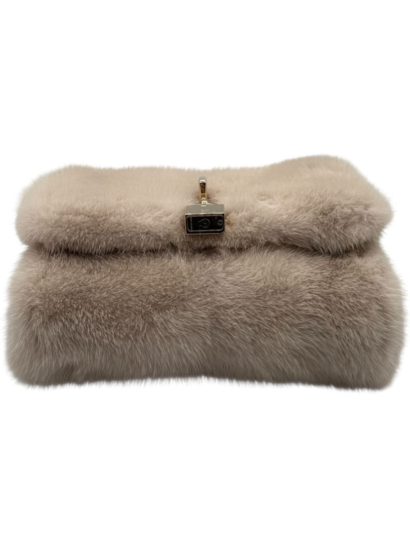 Valentino Mink Turnlock Flap Bag - Pink
