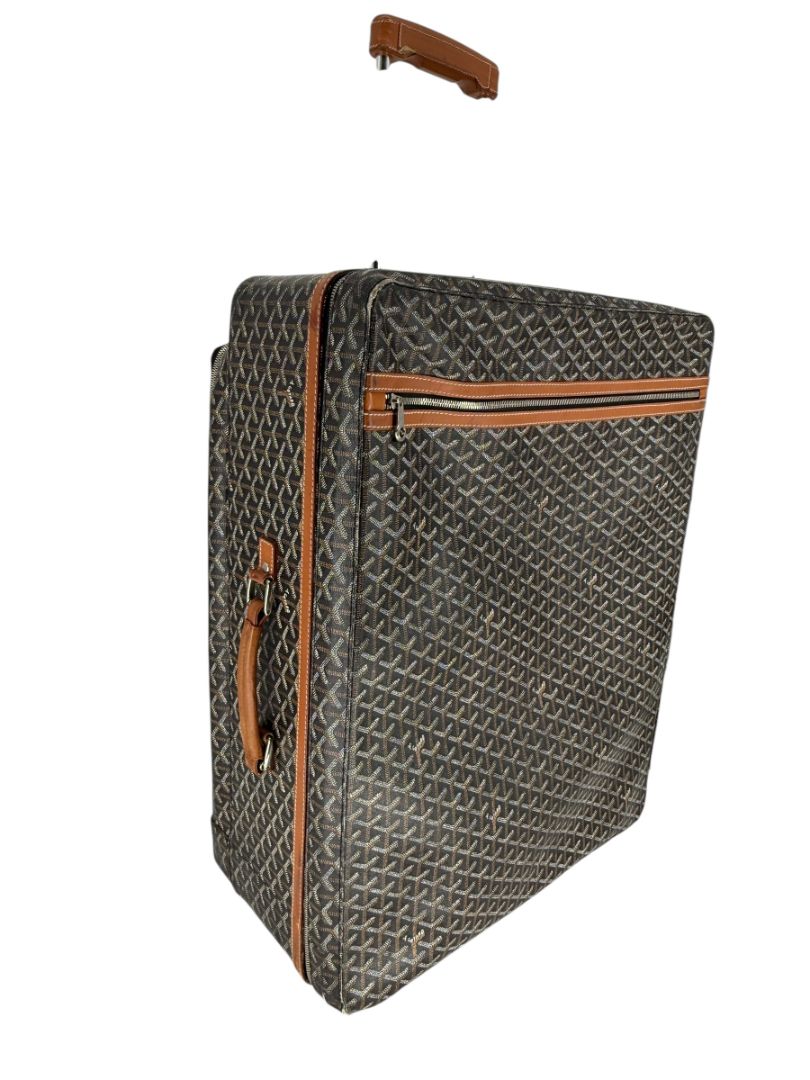 Goyard Goyardine Canvas Large Rolling Suitcase – 25.6" x 19.7" x 9.8"