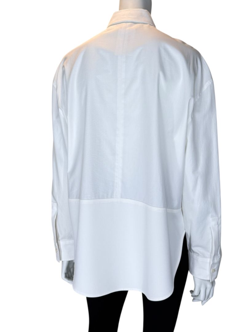 Balenciaga White Asymmetric Ruffle-Hem Shirt – Size IT 40 (US 6/8)