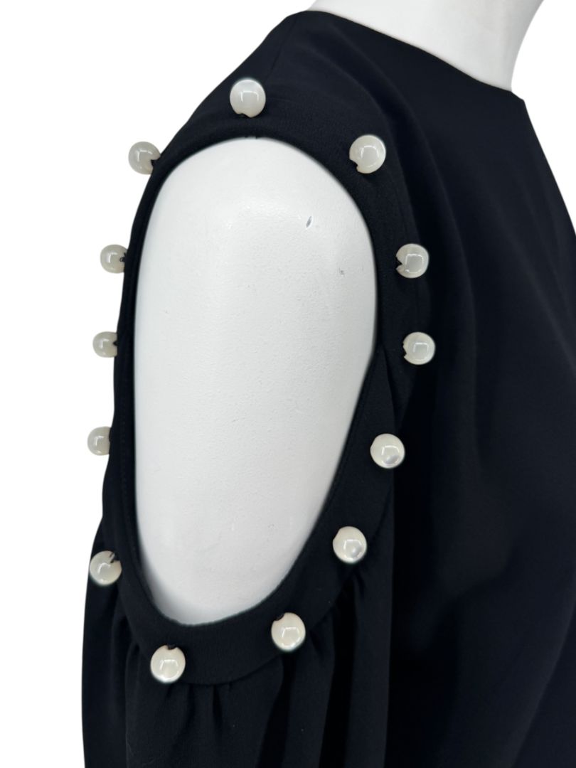 Pamella Roland Embellished Knit Sheath Dress - Large