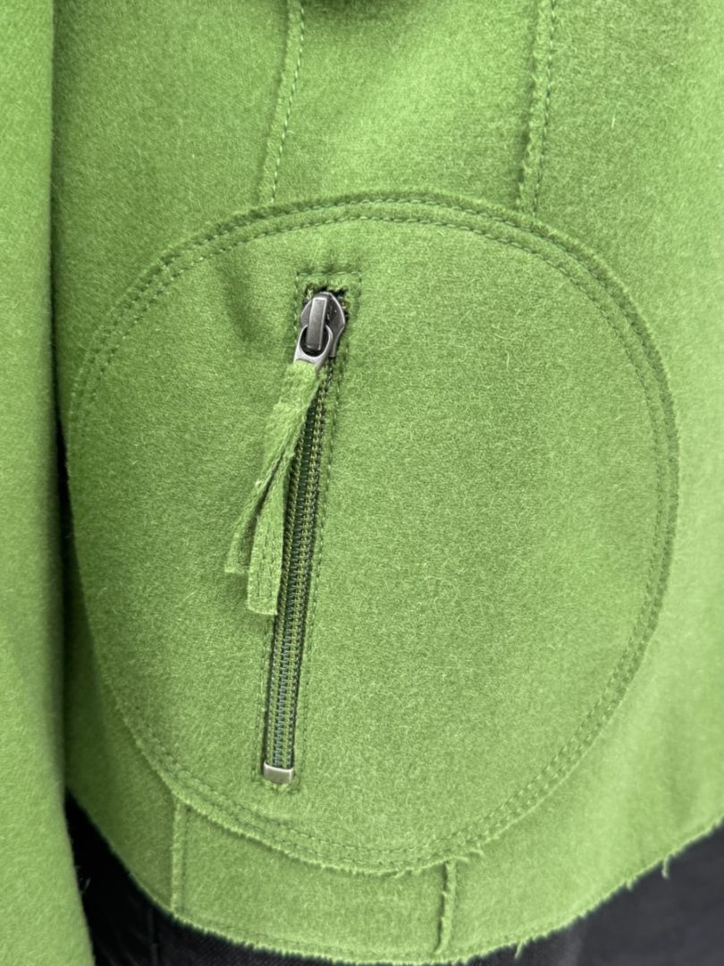 Akris Punto Green Wool-Angora Moto Jacket – Size 12