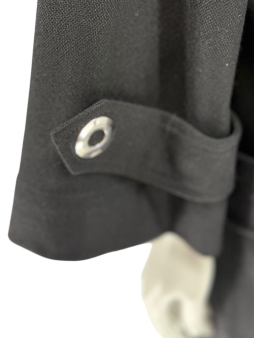 Pamella Roland Black Double-Breasted Grommet Detail Coat – Large