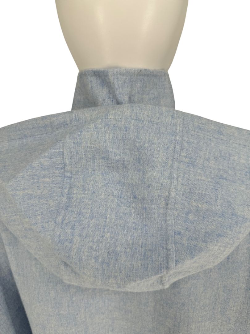 Agnona Light Blue Hooded Wool-Cashmere Coat - Size S