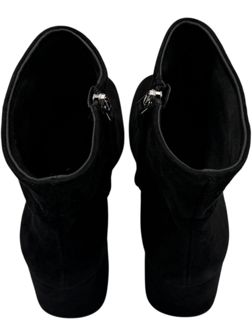 Prada Black Suede Ankle Boots – Size 39.5